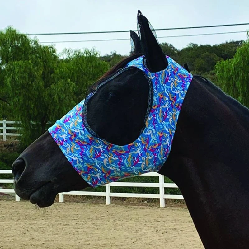 Professionals Choice Comfort Fit Lycra Fly Mask Po Bones / Cob