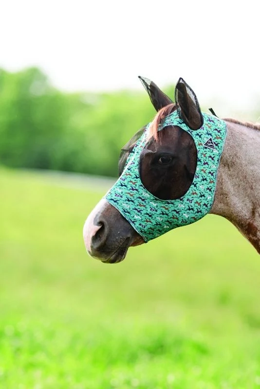 Professionals Choice Comfort Fit Lycra Fly Mask Po Pony Tracks / Pony