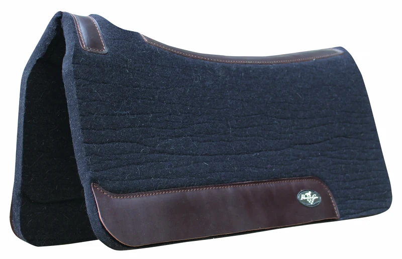 Professionals Choice ComfortFit Wool Saddle Pad Black / 1" Felt Bottom