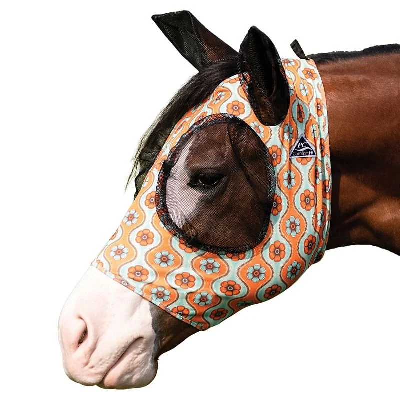 Professionals Choice Comfort Fit Lycra Fly Mask Po Flower / Oversized