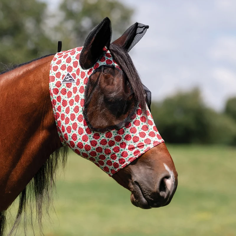 Professionals Choice Comfort Fit Lycra Fly Mask Po Ladybug / Cob