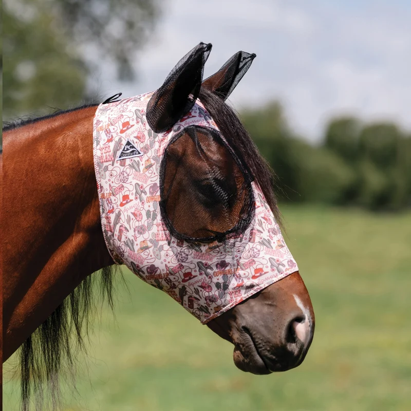 Professionals Choice Comfort Fit Lycra Fly Mask Po Cowgirl / Warmblood