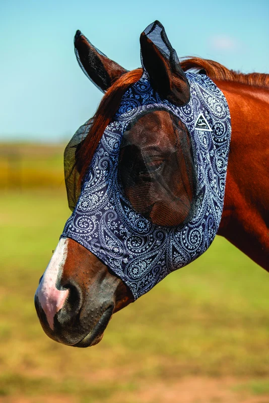 Professionals Choice Comfort Fit Lycra Fly Mask Po Paisley/Black / Horse