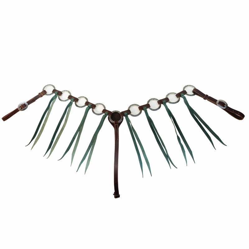 Professionals Choice Ring Tassle Breast Collar Emerald / Horse