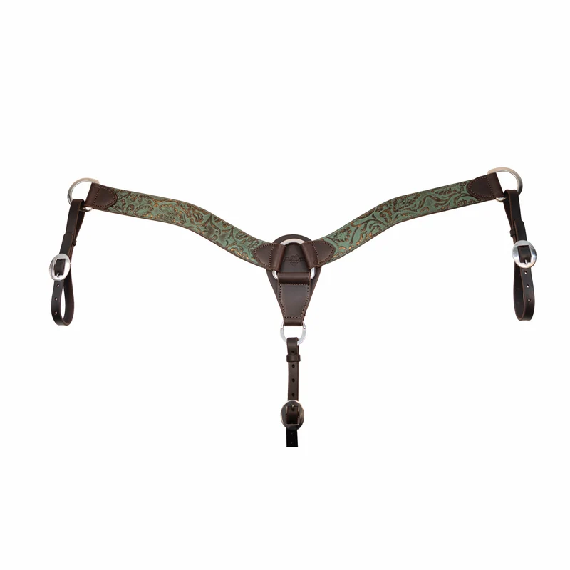 Professionals Choice 2" Contoured Breast Collar Copper/Emerald / Horse