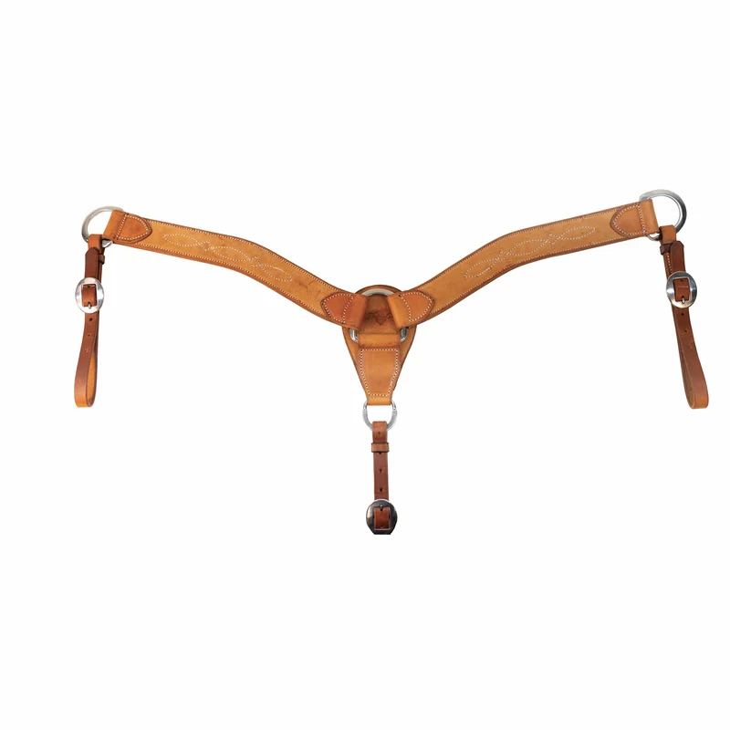 Professionals Choice 2" Gunslinger Contoured Breast Collar Light Oil Roughout / Horse