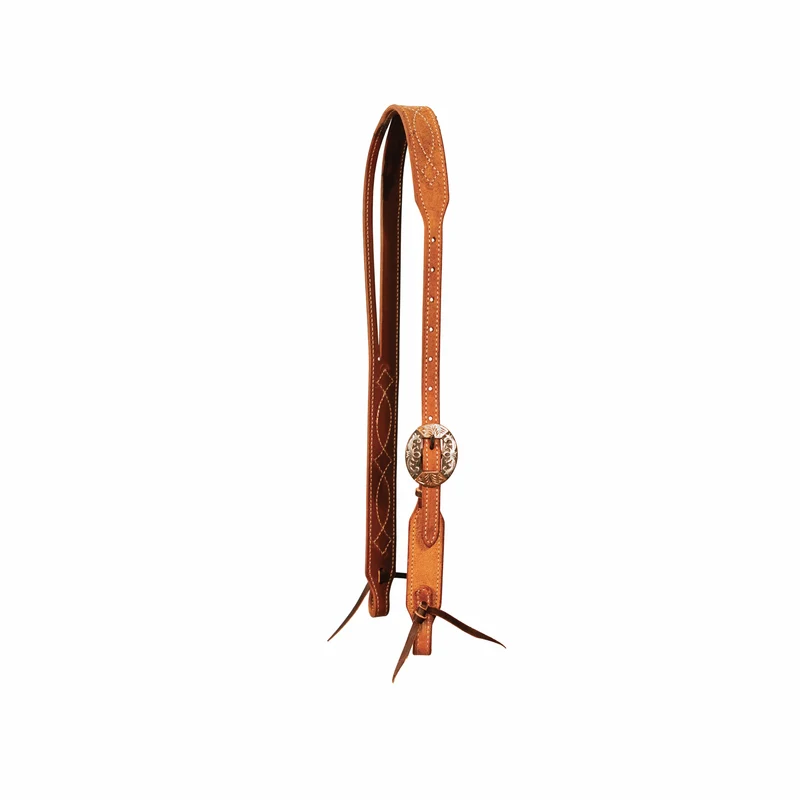 Professionals Choice Gunslinger 5/8" Slit Ear Headstall Natural/Roughout / Horse