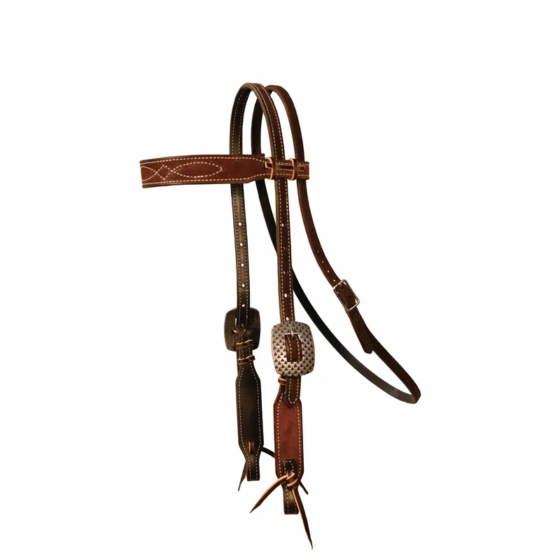 Professionals Choice Gunslinger 5/8" Browband Headstall Chocolate Roughout / Horse