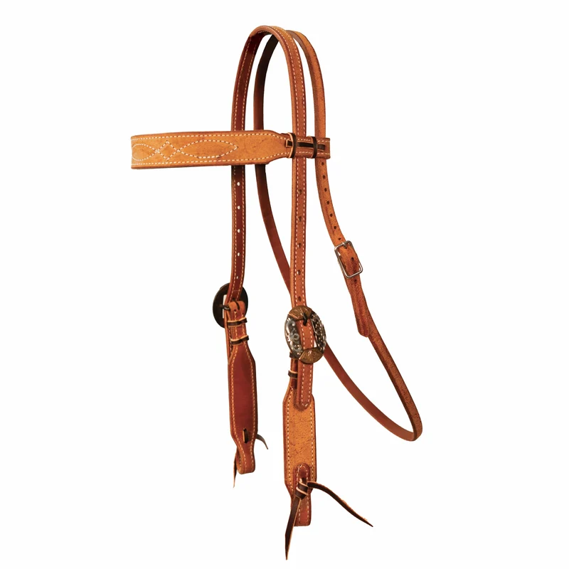 Professionals Choice Gunslinger 5/8" Browband Headstall Natural Roughout / Horse