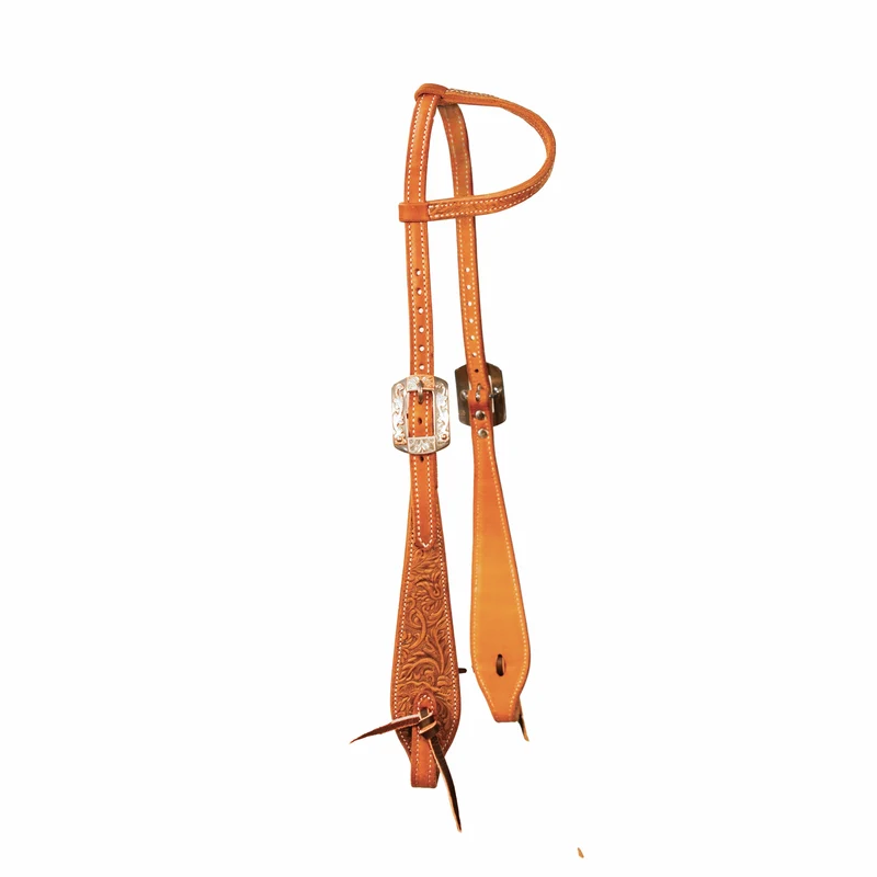 Professionals Choice One-Ear Swell Cheek Natural Floral Headstall Horse