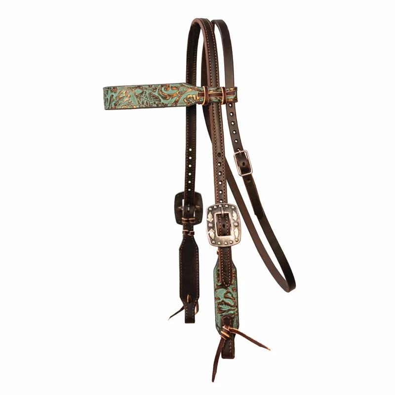 Professionals Choice 5/8" Browband Headstall Copper/Emerald / Horse