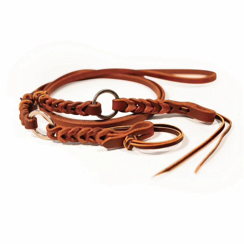 Professionals Choice Bleeding Heart Ring Rope Rein Harness Leather / 1/2"