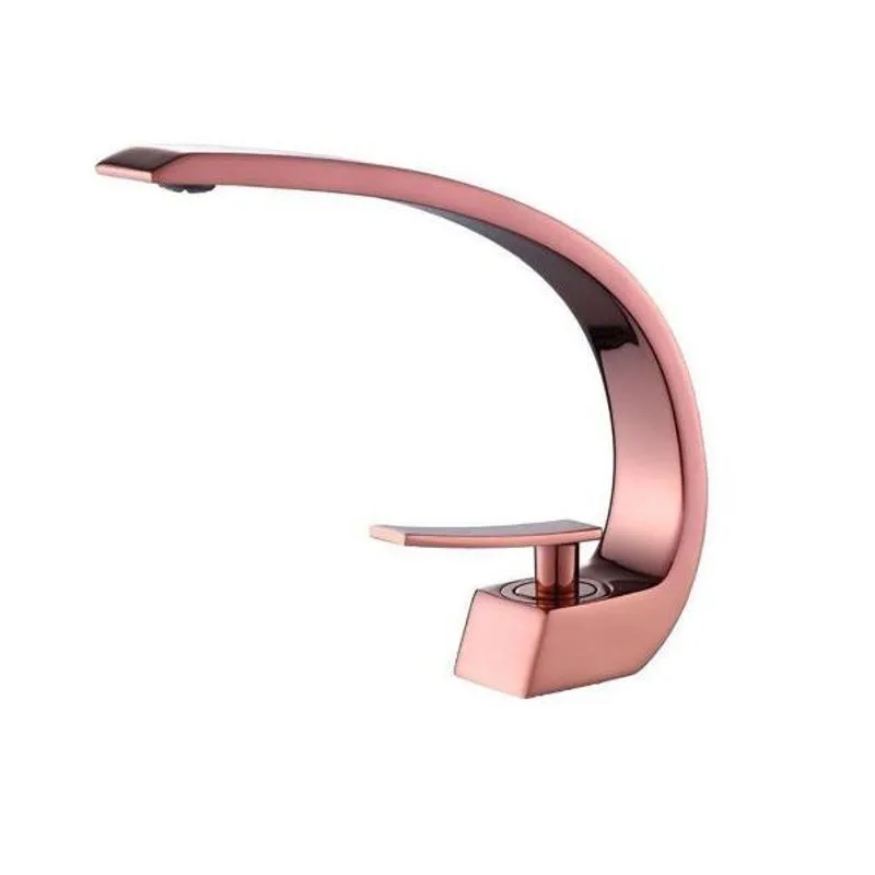 Torneira Monocomando Banheiro Dourada Rose Gold
