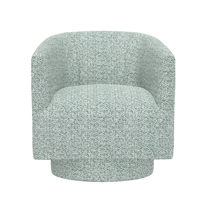 Accent Chair With Swivel Function Light Blue