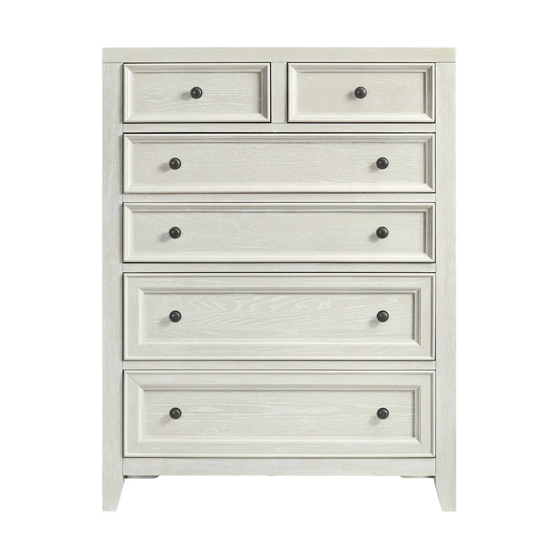 6 Drawer Chest With Knobs And Smooth Slides White