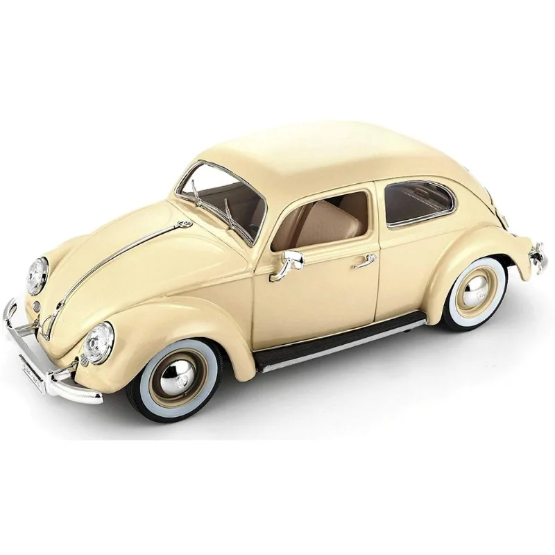 Miniatura Carro Volkswagen Kafer Beetle 1/18 Plus Bege Bburago 12029