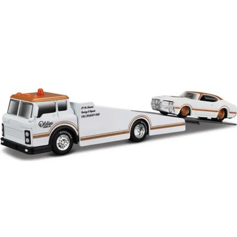 Transport Ramp Truck + Oldsmobile 442 1/64 1969 Maisto 15055
