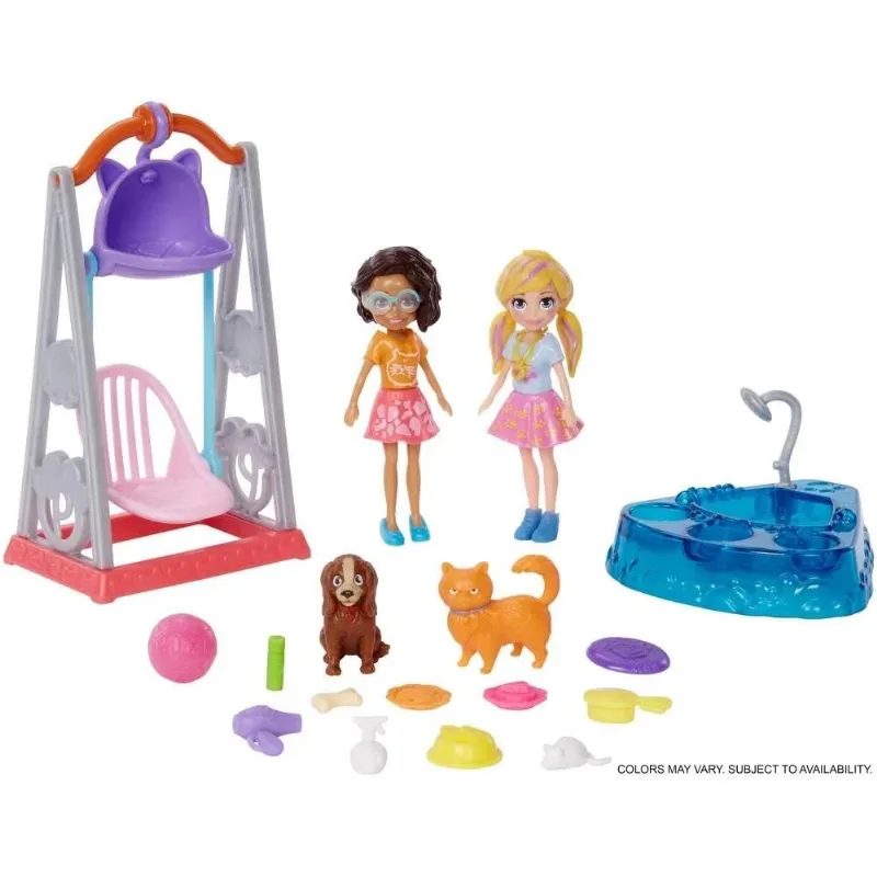 Boneca Hora De Brincar Mascotes Balanço Roxo Polly Pocket Gfr06