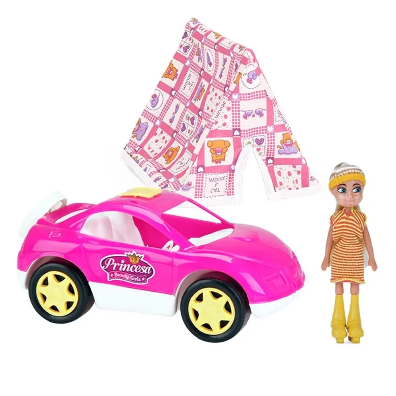 Carrinho E Acampamento Princesa Beauy Girls Rosa 3086 Homeplay