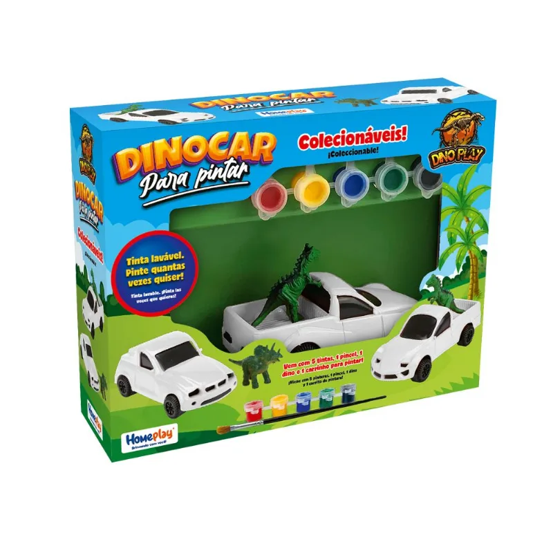 Brinquedo Dinocar Para Pintar Dino Play - HomePlay