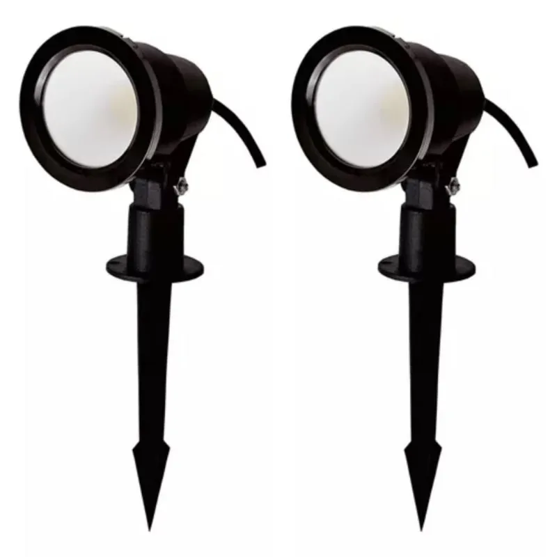 Kit 4 Espeto Led Jardim Fit 5w Luz 3000k Biv A prova d'agua