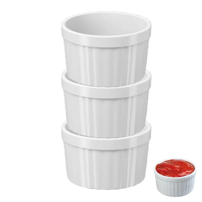 Kit3 Molheira Ramekin Potinhos Pote Molho Petisco Coza 150ml