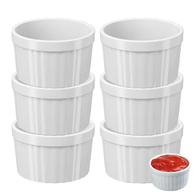 Kit6 Molheira Ramekin Potinhos Pote Molho Petisco Coza 150ml