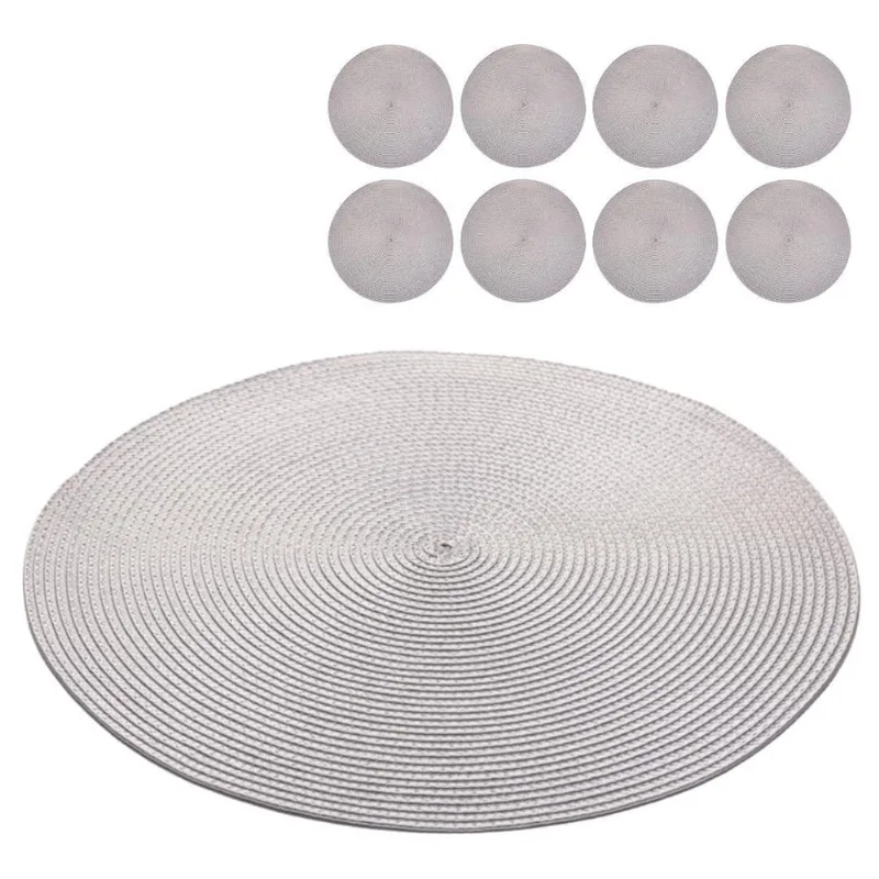 Jogo Americano 8 Lugares Redondo Sousplat Mesa Posta 38Cm