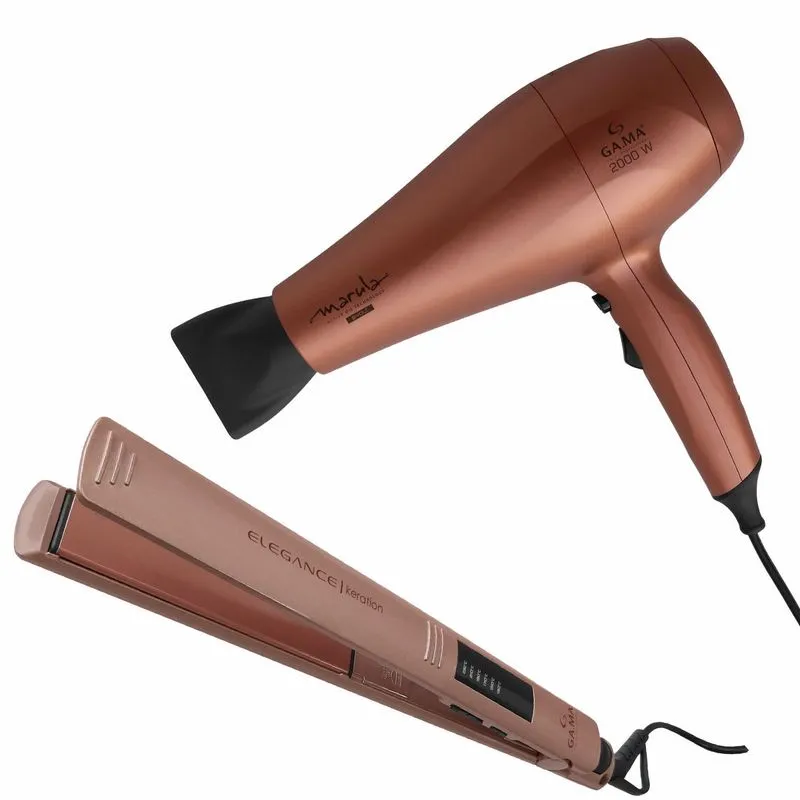 Kit Secador E Prancha Chapinha De Cabelo Gama Led Keration