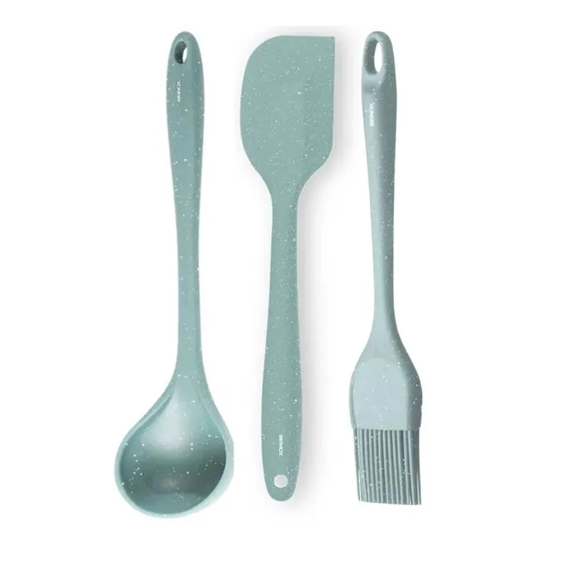 Jogo De Utensílios Cozinha Brinox Silicone Kit 3 Peças Verde