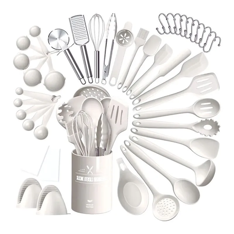 Kit Utensilios de Cozinha Tamanho Grande 43 peças Branco