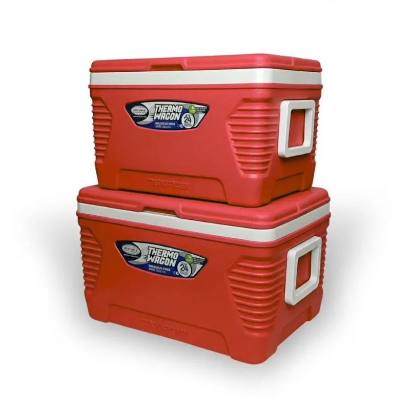 Cooler Hieleras Thermo Wagon 62 + 32L – Frescura Portátil Rojo