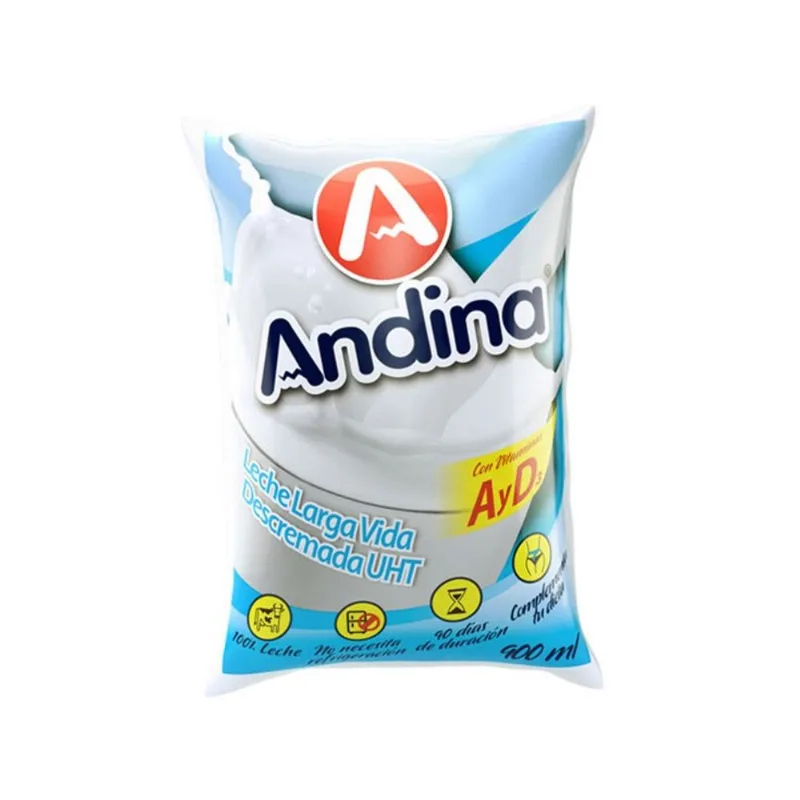 Funda Leche Descremada Andina 900 Ml.