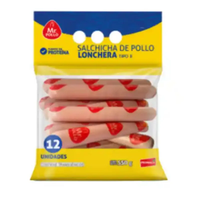 Salchicha De Pollo Lonchera Tipo Ii Mr. Pollo 550 Gr.