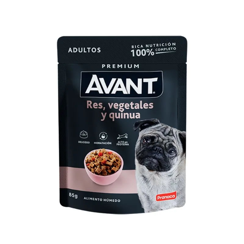 Avant Alimento Humedo Perros Adultos Res Vegetales Y Quinua 85Gr