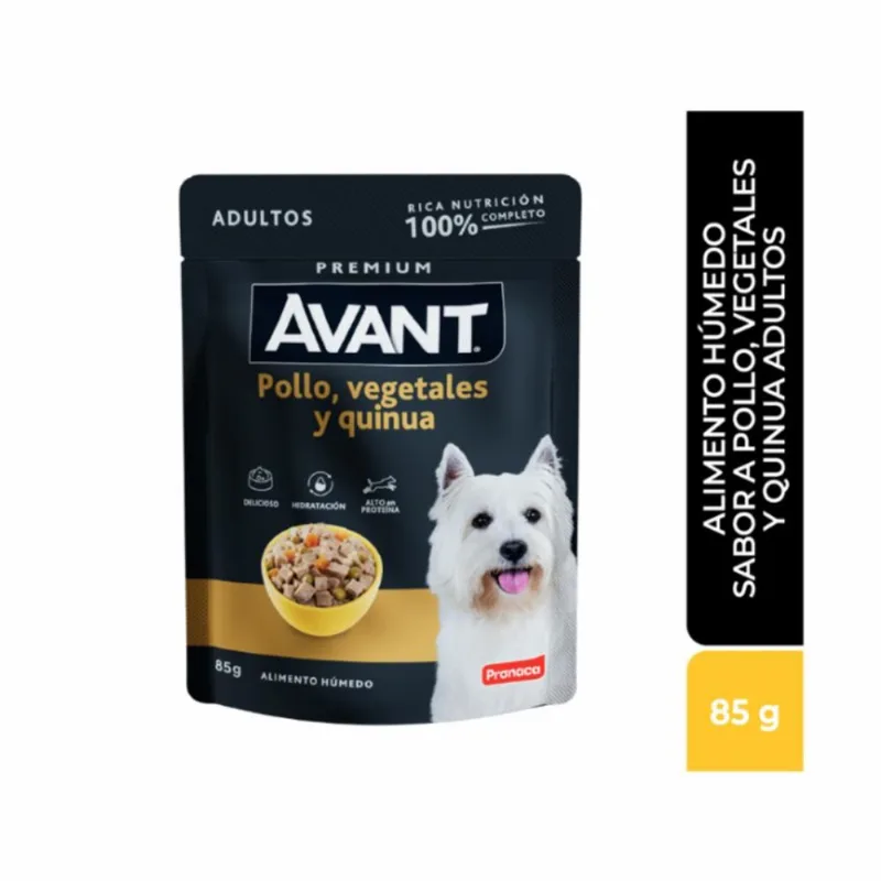 Avant Alimento Humedo Adultos Pollo, Vegetales Y Quinua 85 Gr.