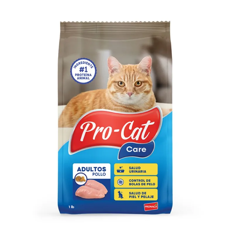 Comida Para Gato Pro-Cat Care Adultos Pollo 1 Lb