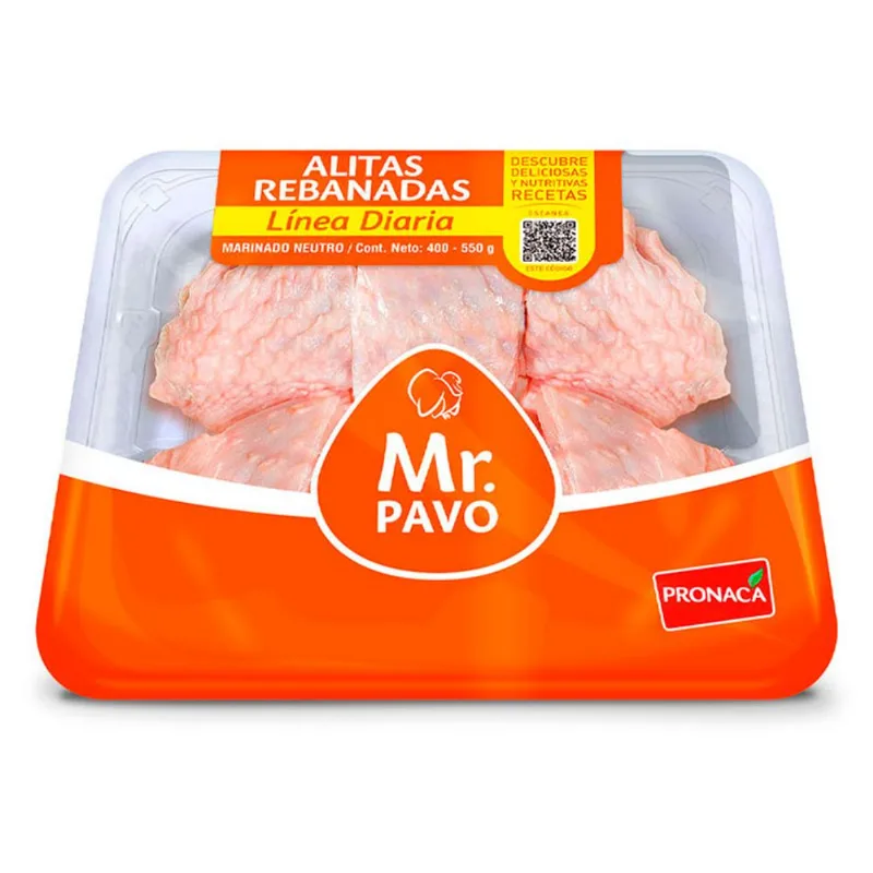 Alitas Rebanadas Bandeja Ld Mr. Pavo 400 - 550 Gr.
