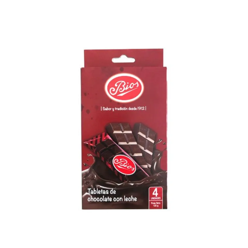 Chocolate Con Leche Bios 4 Unidades X 30 Gr