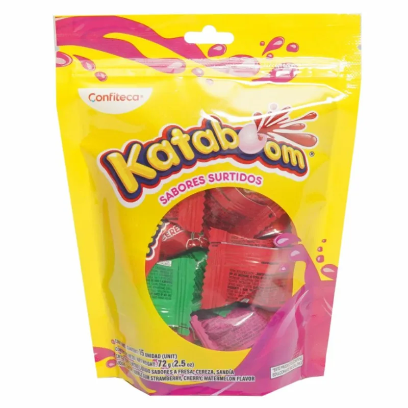 Chicle con Centro Líquido Sabores Surtidos Doy Pack Kataboom 72GR
