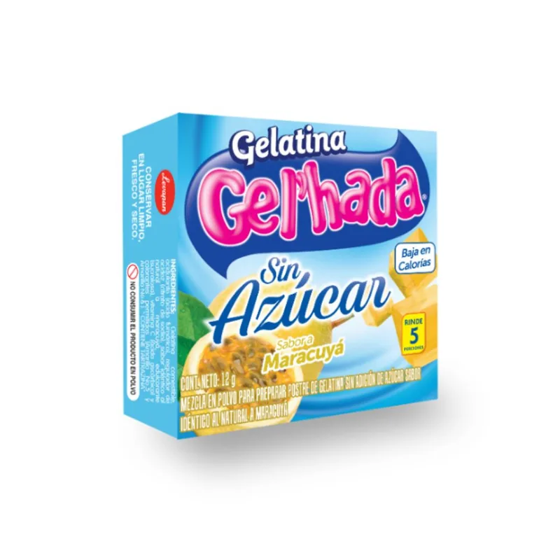 Gelatina Sin Azucar Sabor A Maracuya Gel'Hada 12GR