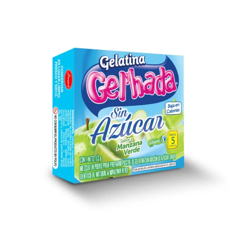 Gel´Hada Gelatina Sin Azucar Sabor A Manzana Verde 12Gr