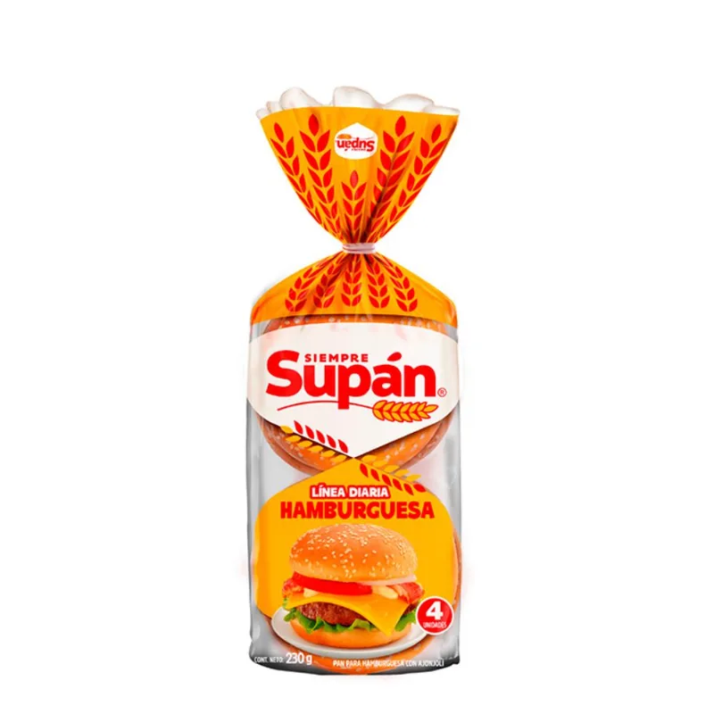 Hamburguesa Línea Diaria 4 Piezas Supan 230 Gr