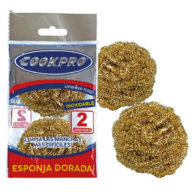 Esponja Dorada Inoxidable Mediana Cookpro X 2 Un