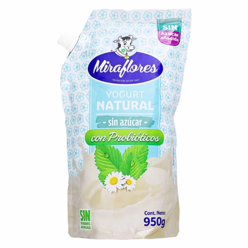 Yogurt Natural Sin Azucar Doypack Miraflores 950GR