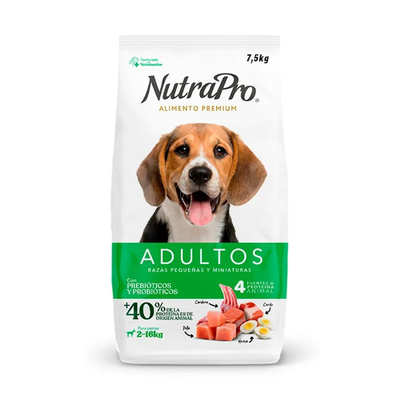 NUTRAPRO COMIDA PERRO ADULTO RAZA PEQUEÑA Y MINIATURA 7.5KG