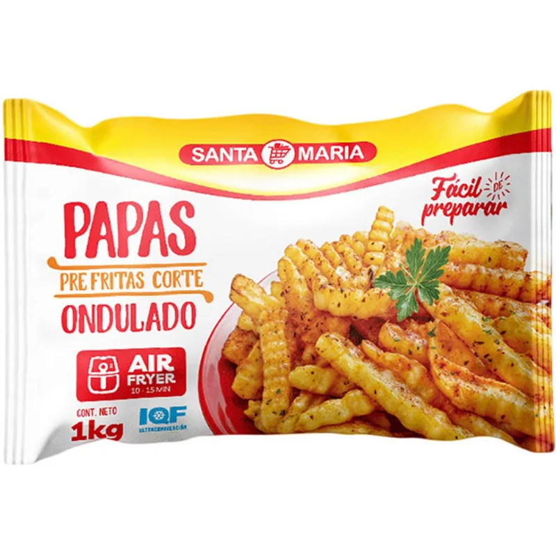 Santa Maria Papa Corte Ondulado Prefrita Y Congelada 1Kg