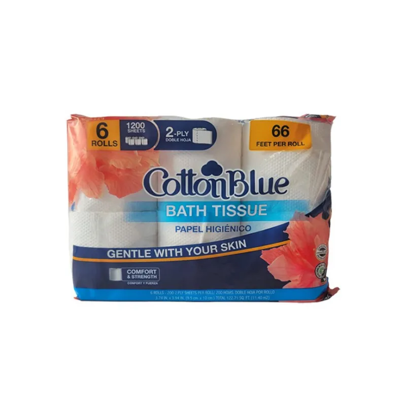 Papel Higienico Cotton Blue 20 Mts X 6