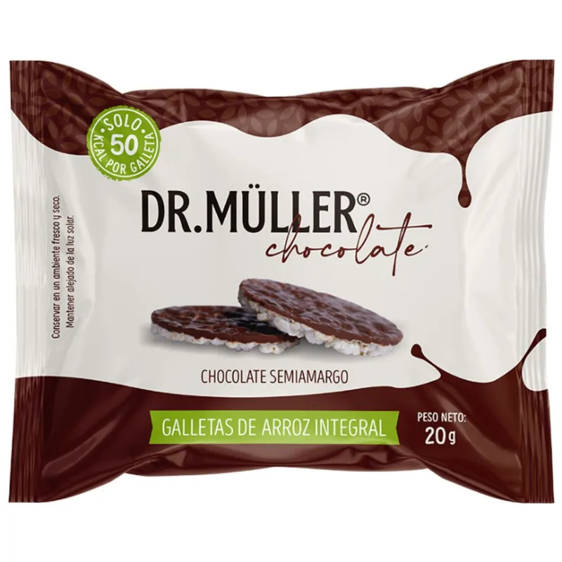 Galleta Arroz Integral Cubierta de Chocolate Semiamargo Dr.Muller 20GR