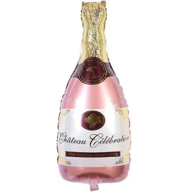 Balão Metalizado Garrafa Champanhe Rosa